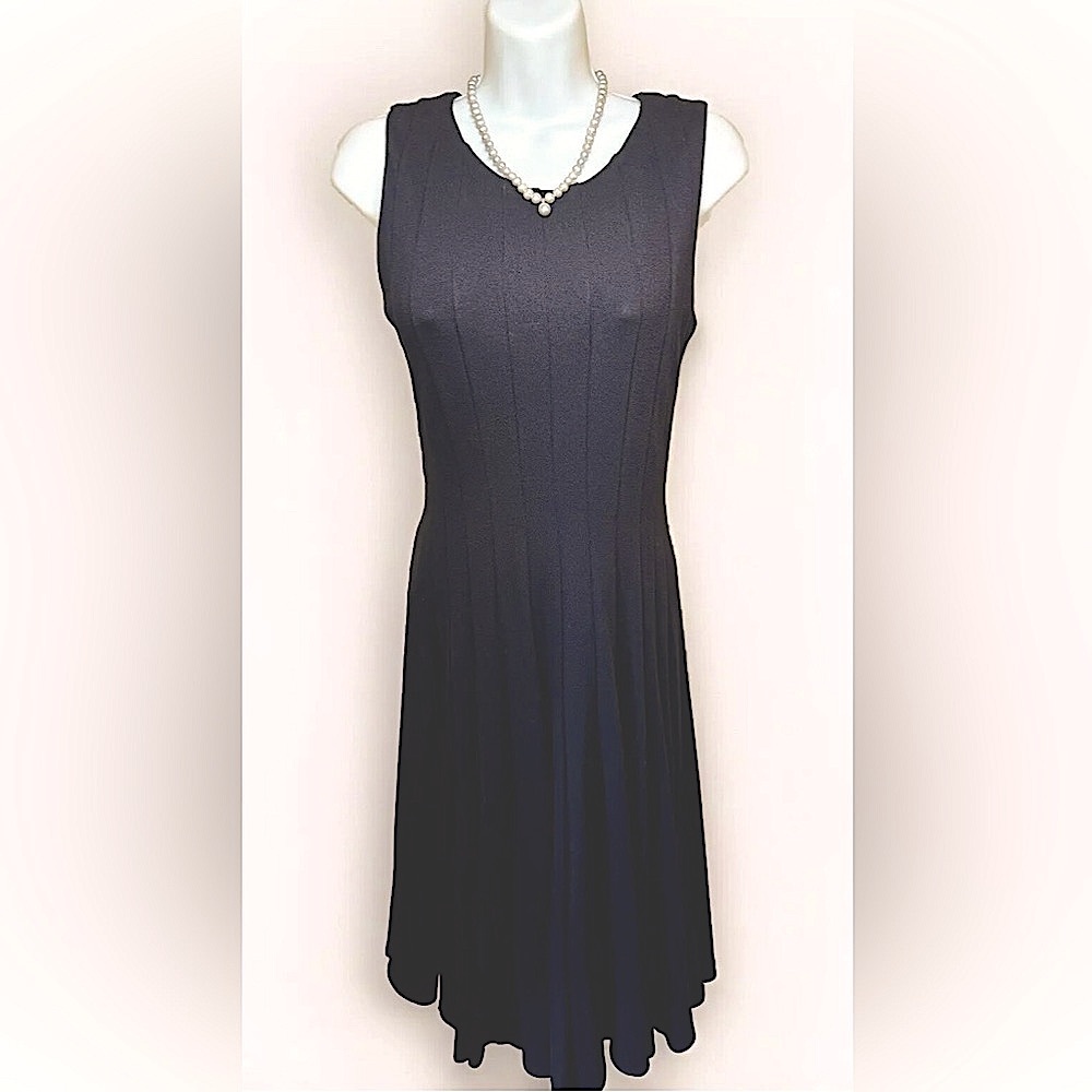 🖤CALVIN KLEIN🖤 SHIFT SWING HIGH-LOW SLEEVELESS LITTLE BLACK DRESS EUC👗